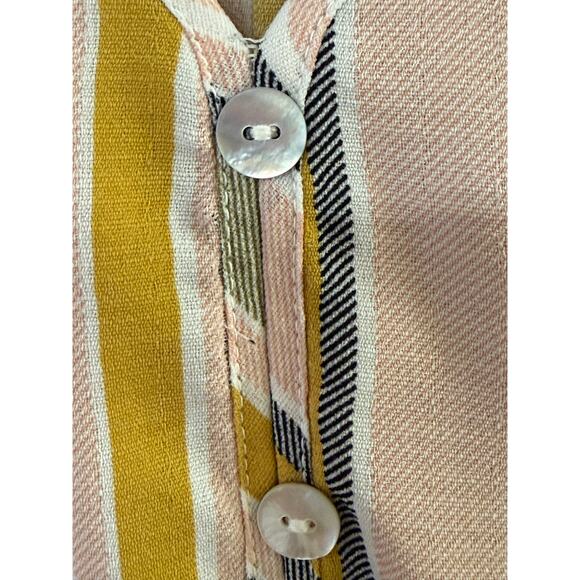 Apt. 9 Pastel Stripe Smocked Hem Blouse | Size M - Picture 3 of 6